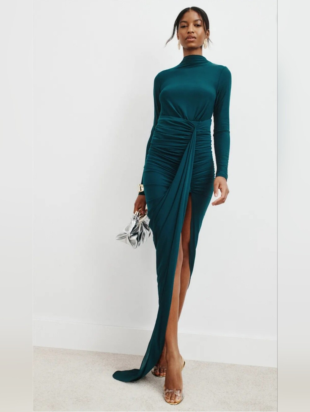 Ronny Kobo Sera Wrap Dress Women Size L